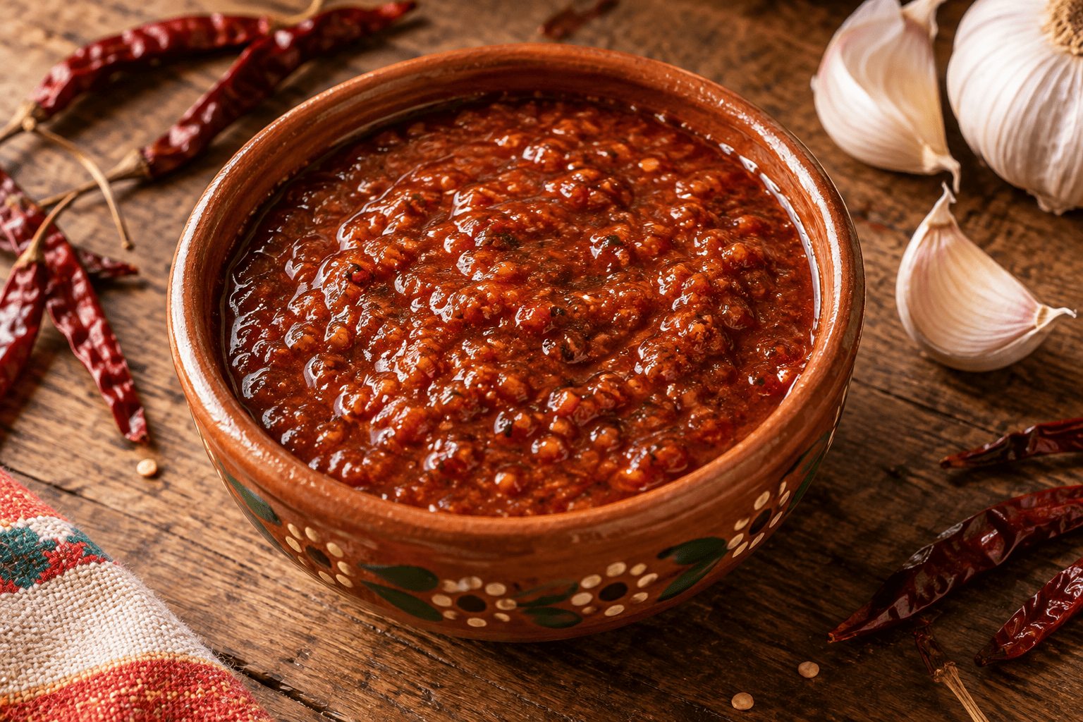 Salsa Roja con Chile de Árbol y Ajo